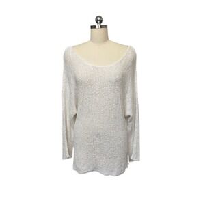 Free People FP Beach Sweater Womens Small White Open Knit Pullover OB1171645‎